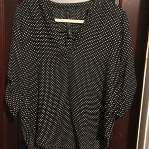 Renee C polka dot blouse, M